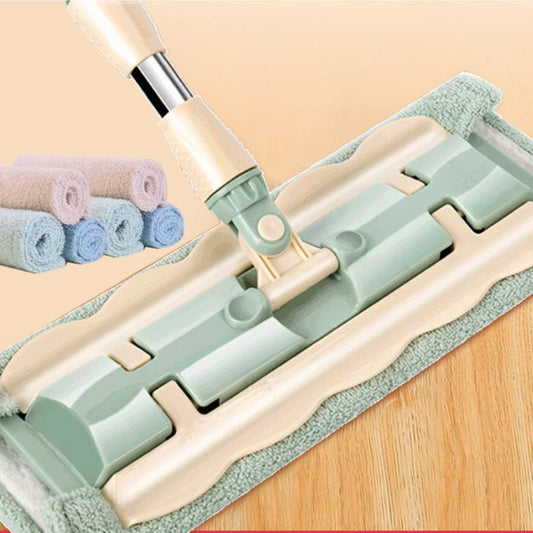 🏆Hot Sale 50% OFF🔥Flat Mop with Stainless Steel Handle with Reusable Washable Mop Cloths